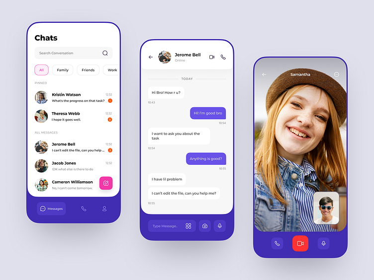 Chat App - Exploration by habieadinata for Quadrato on Dribbble