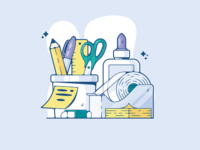 office supplies adobe adobe illustrator artwork clean color creative designer dribbble flat flat design graphic design illustration minimal modern office office supplies portfolio shot vector art