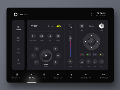 Remote Control App - Dark 😍 app control creative dark design remote remote control smart smart home tablet trend tv ui uidesign uiux video
