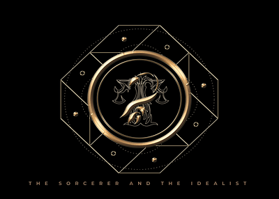 SORCERER AND IDEALIST - ShredxXx 3d 3d art 3d logo album art brand design brand identity gold logo indian band logo logo design metal band photoshop progressive metal shredxxx signet logo song art