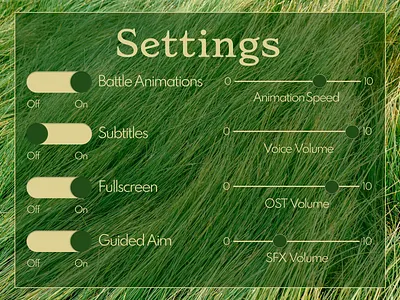 Daily UI 7: Settings Page 007 dailyui settings ui video game