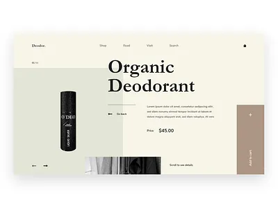 Deodorant Website UI Design design landing page shop website ui ui design ui ux ux web web design