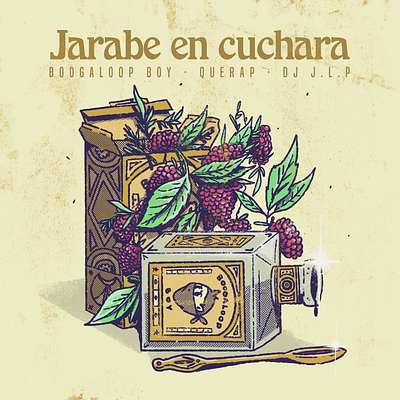 Jarabe En Cuchara Boogaloop Boy X Gavilan artwork coverart coverartwork draw fruits hiphop illustration lowbrow rap single