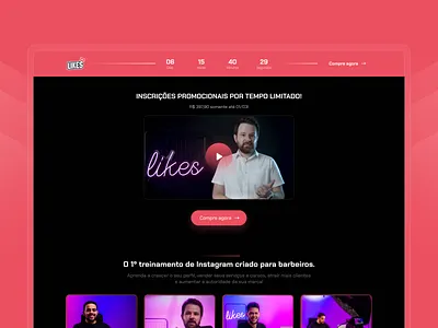 Website | Likes - Curso de Instagram para barbeiros barbeiro barber day bdo brasil design instagram interface landing page likes seu elias site ui ui design web website