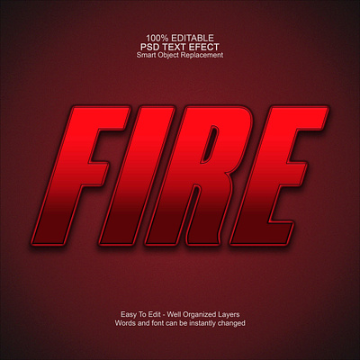 Fire text effect clean design designer effect effects fire flat graphic design logo text effect text effects vector