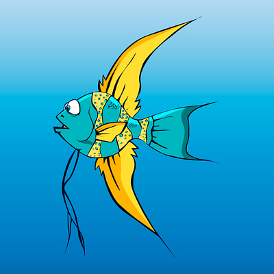 Cartoon angelfish vector illustration adobe illustrator angelfish fish ocean sea underwater vector water