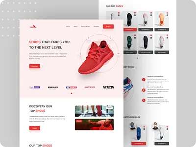 Shoes Landing Page Design branded website clean design ecommerce app ecommerce business ecommerce design ecommerce website figma template figma ui homepage homepage design product landing page psd template shoes websites shopify shopify theme ui ux web web design website design