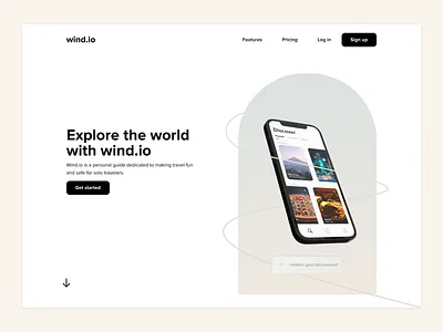 wind io clean figma fun hidden gem japan landingpage mobile app modern simple solo travel travel wind.io