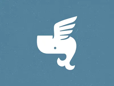 Flying Whale bar branding cocktails desserts fish flying logo logo design logo designer nashville pen and mug playful rooftop bar shark vector weekly logo challenge whale wings