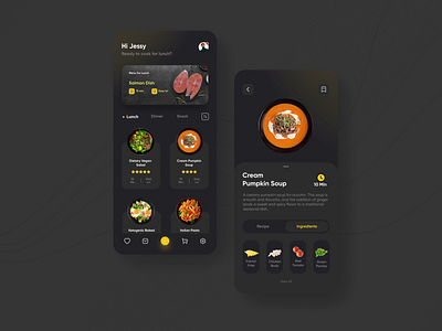 Custom Cooking Recipe App animation app app design application cart cook cooking drink food motion night recipe transition ui ux