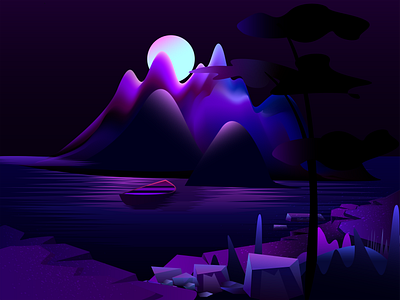 Mountain lake vector illustration colorful lake mountain vector vector art vector illustration vectorart