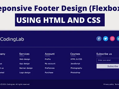 Responsive Footer Design | Free blue footer copyright footer css footer footer design footer designs free footer html footer responsive footer website footer websites footer
