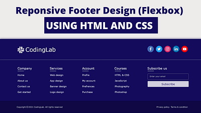 Responsive Footer Design | Free blue footer copyright footer css footer footer design footer designs free footer html footer responsive footer website footer websites footer