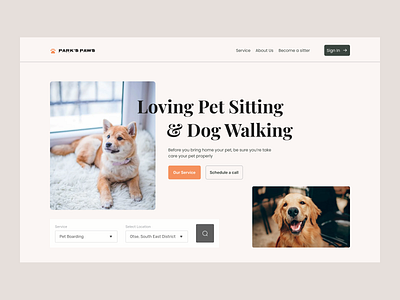 Pet Care Website animal care care dog dogs minimal pet pet care pet ui pet web pets petshop puppy tajul ui designer veterinary website