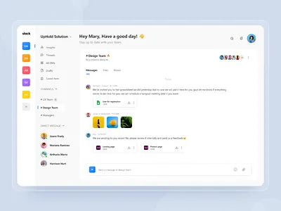 Slack App Redesign Challenge adobexd animation app challenge design illustration minimal redesign slack app ui ux