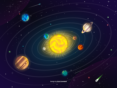 Solar System Illustration adobeillustrator dialywork earth galaxy illustration jupiter mars mercury neptune planet saturn solar system space uranus venus