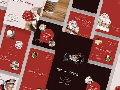 Coffee Shop Instagram Posts & Stories blog blogger branading design instagram instagram banner instagram post instagram posts instagram stories instagram story template instagram template modern post posts social media social media pack social media template stories story template