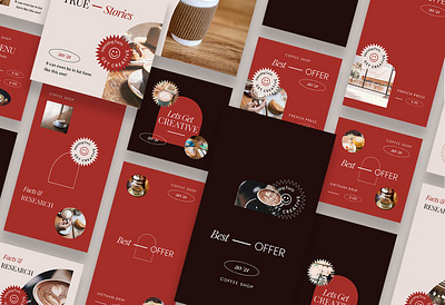 Coffee Shop Instagram Posts & Stories blog blogger branading design instagram instagram banner instagram post instagram posts instagram stories instagram story template instagram template modern post posts social media social media pack social media template stories story template