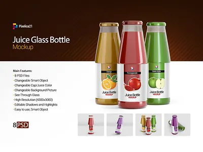 Juice Glass Bottle Mock-up beverage bottle bottles delicious diet drink garhernan glossy gold ice tea juice juicy lemon liquid matte mock up mockup orange organic
