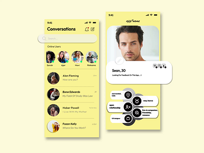 Dating App Design 2d art animation app app design brand branding dating app design digital digital art graphic design identity branding illustration modern motion graphics ui ui ux ux website website design