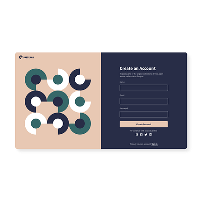 Patterns account clean concept create create account design geometric interface minimal modern pattern product register registration registration form simple ui ux web design website