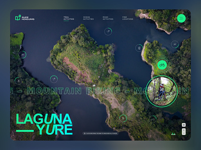 3D Map - Search concept for adventure activities 3d adventure activities biking clean dark design figma games gradient graphic design interaction landing page location map mountain search typography ui ux web