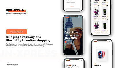 UI/UX Design for RunXpress E-store app branding clean design graphic design illustration ui ux web website