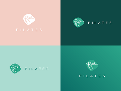 PEA Pilates green logo designer logodesign logos peach peachy pilates pilates logo