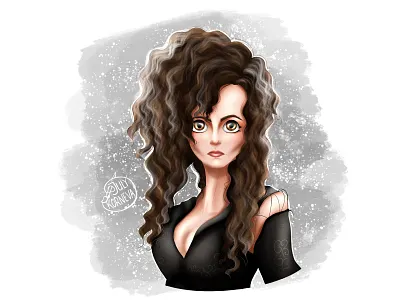 Belatrix Lestrange branding cartoon cartoon character cartoon illustration design illustration logo portrait portrait illustration