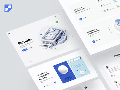Paradox – Premium SaaS Landing Page 3d app 3d illustration 3d website clean clean website hero header illustration isometric 3d isometric illustration landing page minimal pricing table saas saas landing page ui ui design ux ux design web app web design