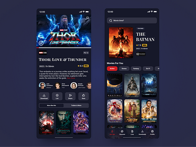 Movie App 🍿 app design cinema interface design movie movies ui ux