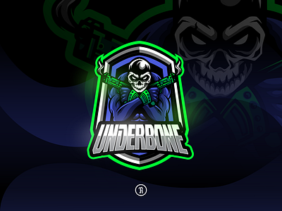 Underbone art brand cartoon character csgo design esport fortnite game gaming gun illustration logo mascot skull sport stream team twitch vector