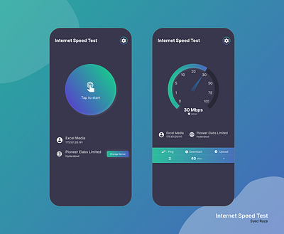 Internet Speed Test app app design dashboad design flat ui ui design uiux ux web