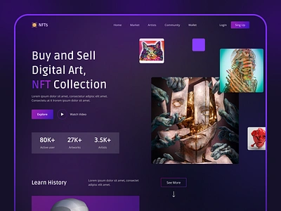 NFT Marketplace Website case study design designer figma expert landing page design nft marketplace website nfts web ui ui experience uiux user experience user flow web app web design web experience web expert