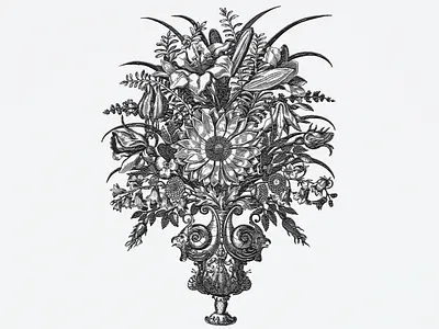 Baroque Floral Bouquet ... bouquet flowers. vase illustration vector graphic vector illustration