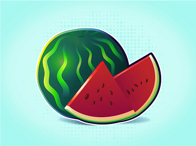 Watermelon I Illustration digital art digital illustration flat fruits illustration illustrator india minimal summer vector vector art watermelon