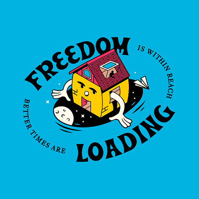 Freedom Loading artwork concept design drawing illustration isometric typography vector