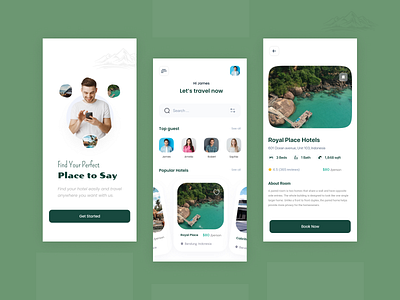 Hotel Booking App accomodation app booking branding hotel hotel app mobile mobile app nataliya reservation room room booking tourism travel trip ui ui resort ux vacation