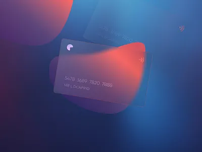Credit Card Glass UI blue card colors credit credit card creditcard daily dailyui galss glass glassmorphism glassy io new orange trend ui uidaily uidesign uiux