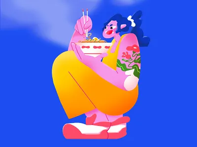 🍜 character design food illustration mmm noodles photoshop ramen tasty tattoo