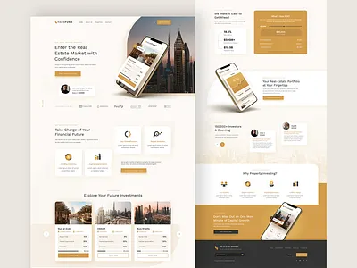 Fintech Real-Estate Investment Website Template banking business company corporate creative finance financial fintech homepage investing landing page modern one page real estate responsive template ui ui design web page website