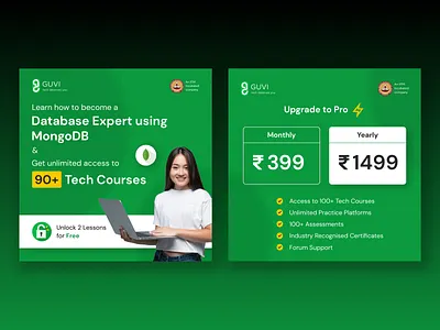 Facebook / Instagram Ads banner banner ads branding chennai design e learning facebook ad green india instagram ads minimal typography ui