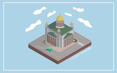 Isometric Saint-Petersburg. cathedral flat illustration illustration isaac isometric isometric art isometric illustration russia saint petersburg vector