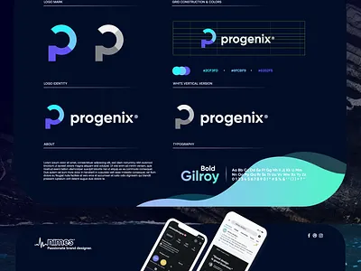 progenix design gradient letter logo logo design logodesign modern startup technology