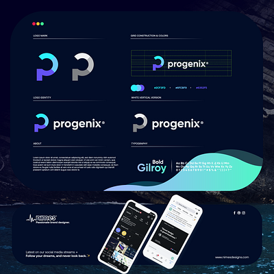 progenix design gradient letter logo logo design logodesign modern startup technology
