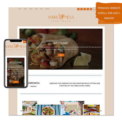 Sobremesa food website premade website restaurant website website designer website designers websites