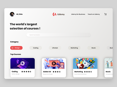 Udemy Concept adobe adobe xd branding design education education website educational frontend ui ux web