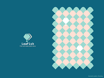 Geometric Pattern aqua color branding challenge fish fish store geometric design geometrical logo peach weekly challenge weeklywarmup white