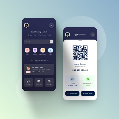 // ⛑HEALTHCARE APP DESIGN⛑ // app application concept design digital health healthcare mobile mobile design qr code ui userexperience userinterface ux