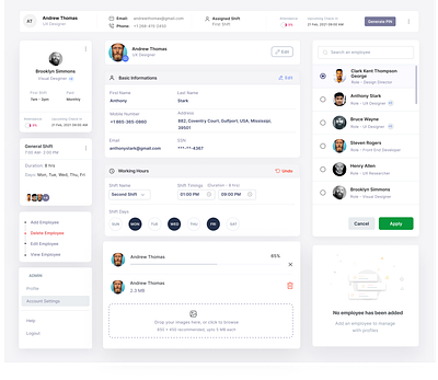Employee Portal Components components design employees forms hrms ui uxdesign